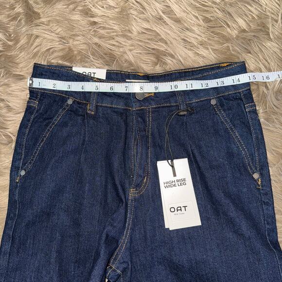 New OAT New York High Rise Wide Leg Dark Wash Jeans size 6/28 - Picture 7 of 9